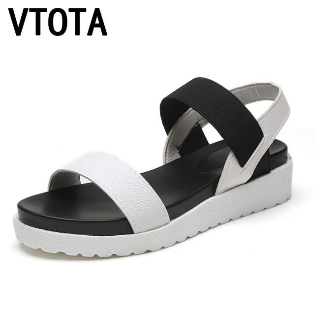 VTOTA Women Sandals Shoes Woman 2018 Peep-Toes Casual Flat Roman Sandals White Black Summer Platform Shoes Sandalias Mujer X278