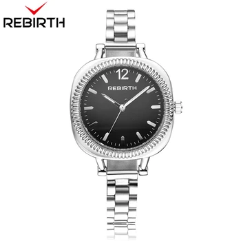 

REBIRTH Fashion Casual Ladies Watch Full Stainless Steel Quartz Analog Women Wrist Watches Relojes Para Mujer with Watch Box