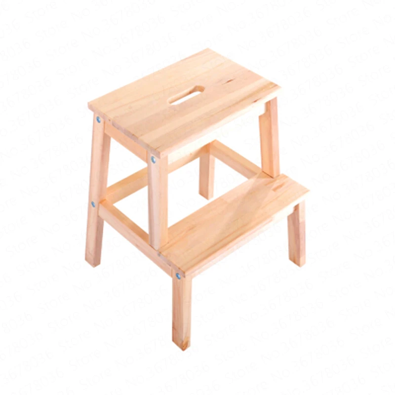  Multifunctional Solid Wood Pedestal Double Children Stool Non-slip Ascending Home Kitchen Ladder St - 4000002930022