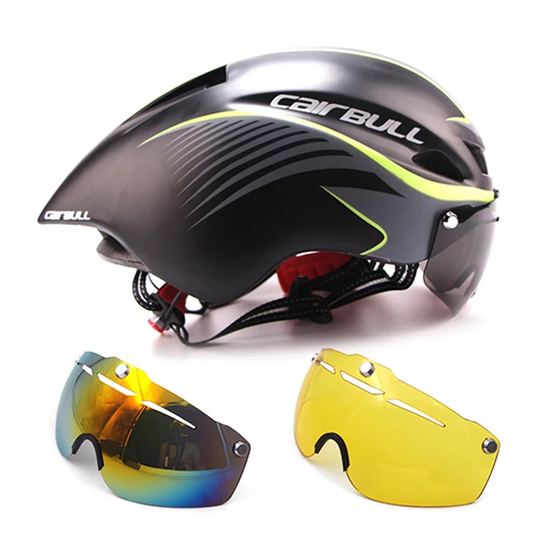 

new bicycle helmet Road TT bull Trial Triathlon XC Bike Fast Aero Racing Helmet Magnetic Absorption Goggles Visor casque velo