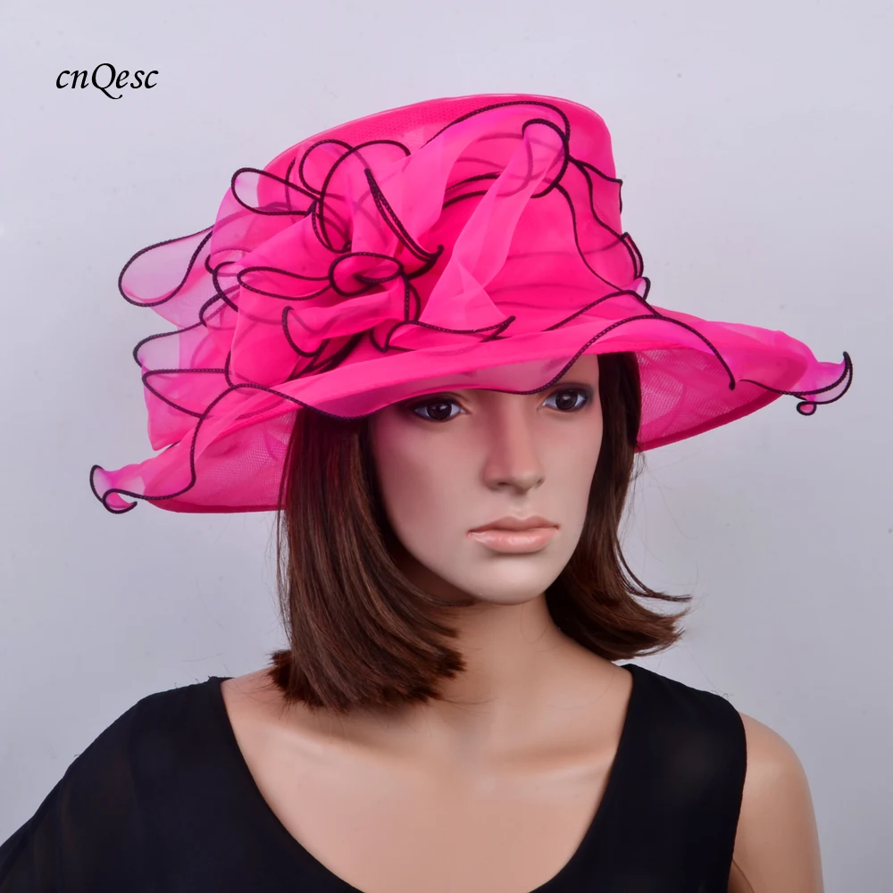 Hot Pink Hitam Kentucky Derby Hat 