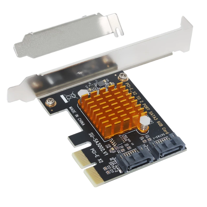 ASMedia1062 PCIe PCI Express к SATA 3 0 карта с кронштейном 2 порта III 6 Гбит/с Адаптер большой
