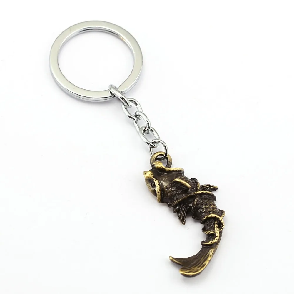 

12pcs/lot Time Raiders Key Chain 3D Carp Fish Key Rings For Gift Chaveiro Car Keychain Jewelry Movie Key Holder Souvenir