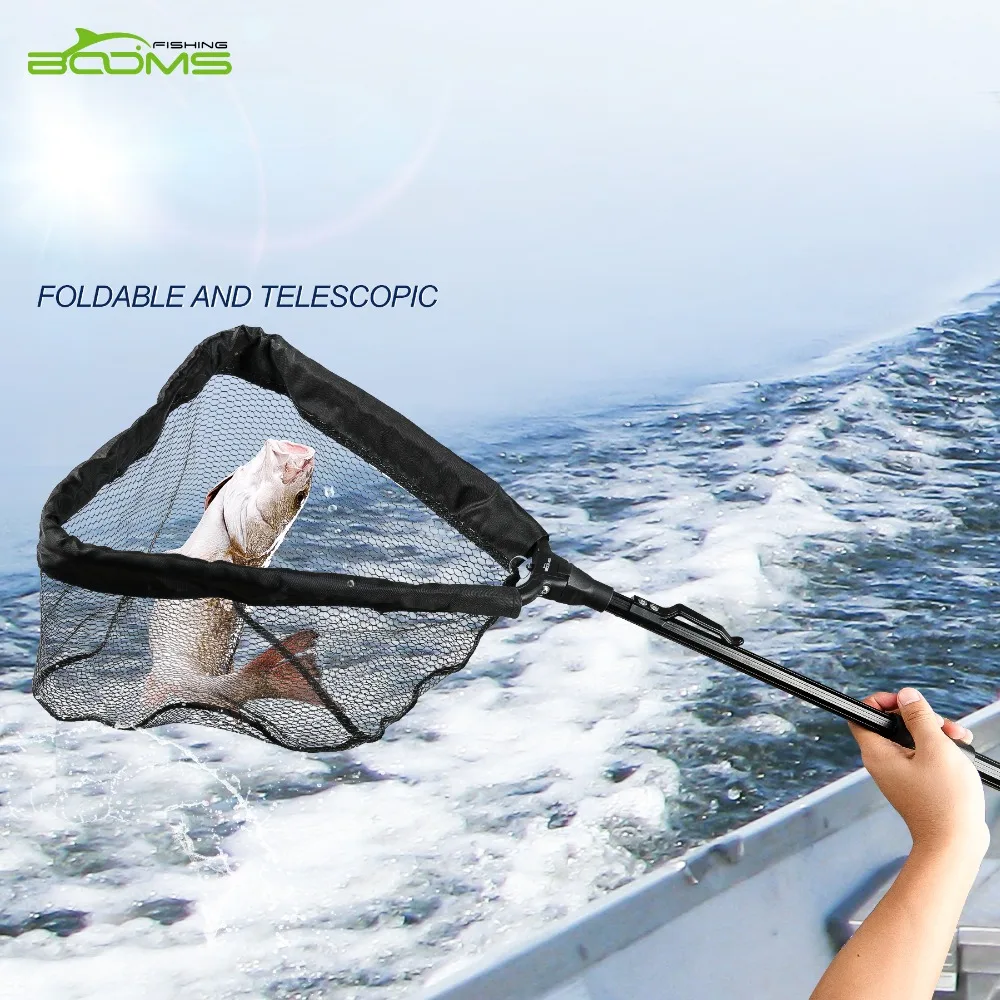 Booms Fishing N04 рыболовная сачок с телескопической ручкой, компактная складная Сеть Нейлоновая Сетка 38 см-56 см рыболовные снасти