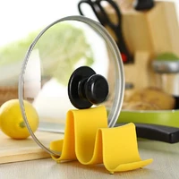 Лидер продаж пластиковая кухонная кастрюля Крышка Для Сковороды в виде ракушки Подставка Полка держатель стойка инструмент для приготовления пищи 7JZN - изображение