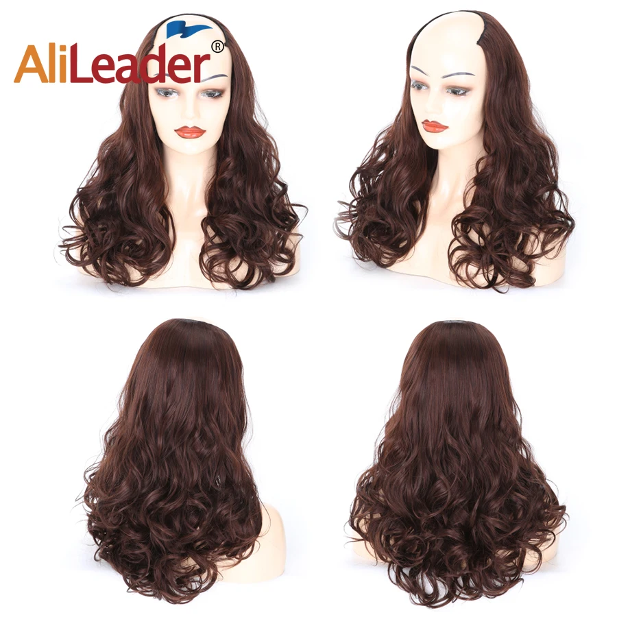 Alileader 230 г синтетический полупарик Клип В кудрявые натуральные светлые волосы расширение U часть парики прямые невидимые наращивание волос Halo