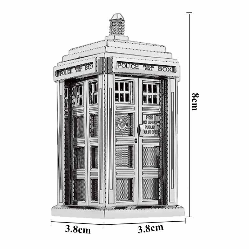 Tardis 3D металлические Пазлы Доктор Кто DIY Серебряная модель наборы лазерная резка собрать головоломки взрослых подарок игрушки, фигурки домашний декор ручной работы