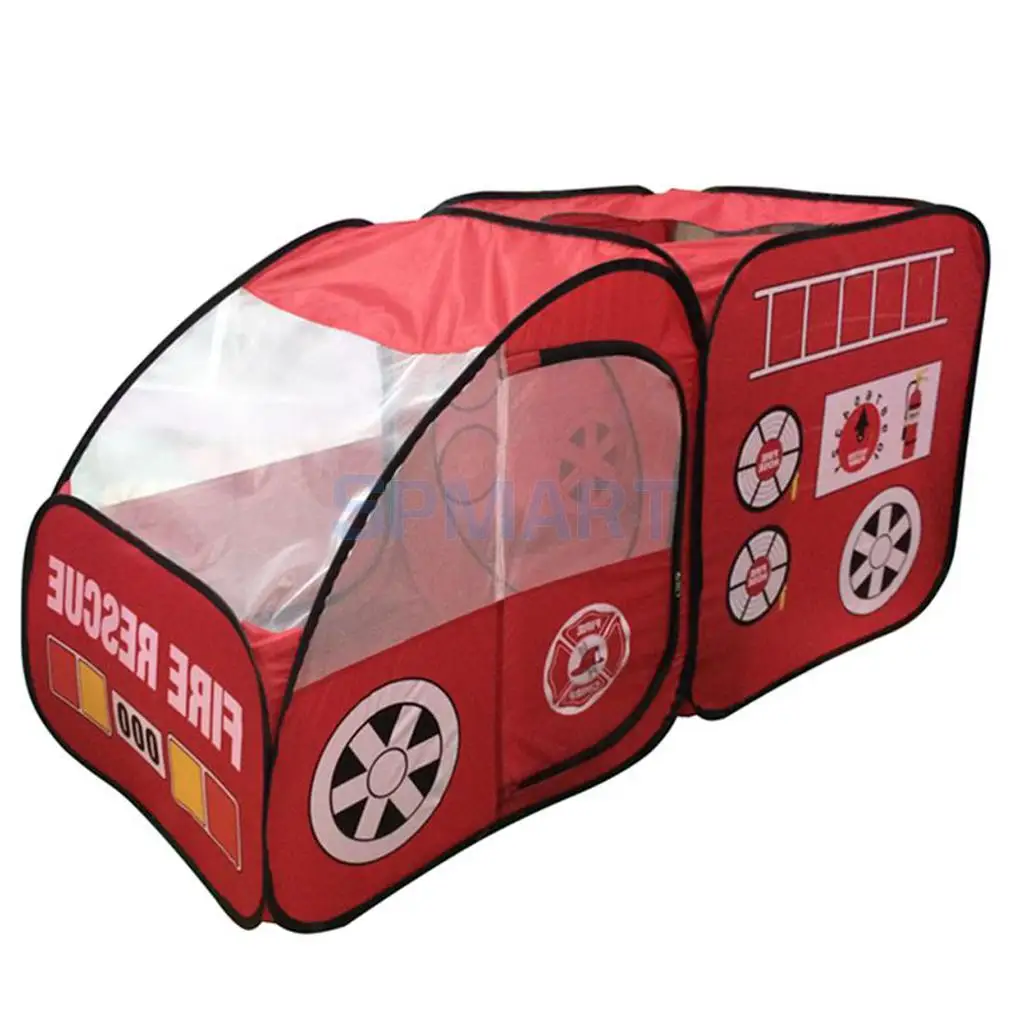 

Kids Childrens Playhouse Indoor Outdoor Pop Up Fire Truck Car Play Tent Toy