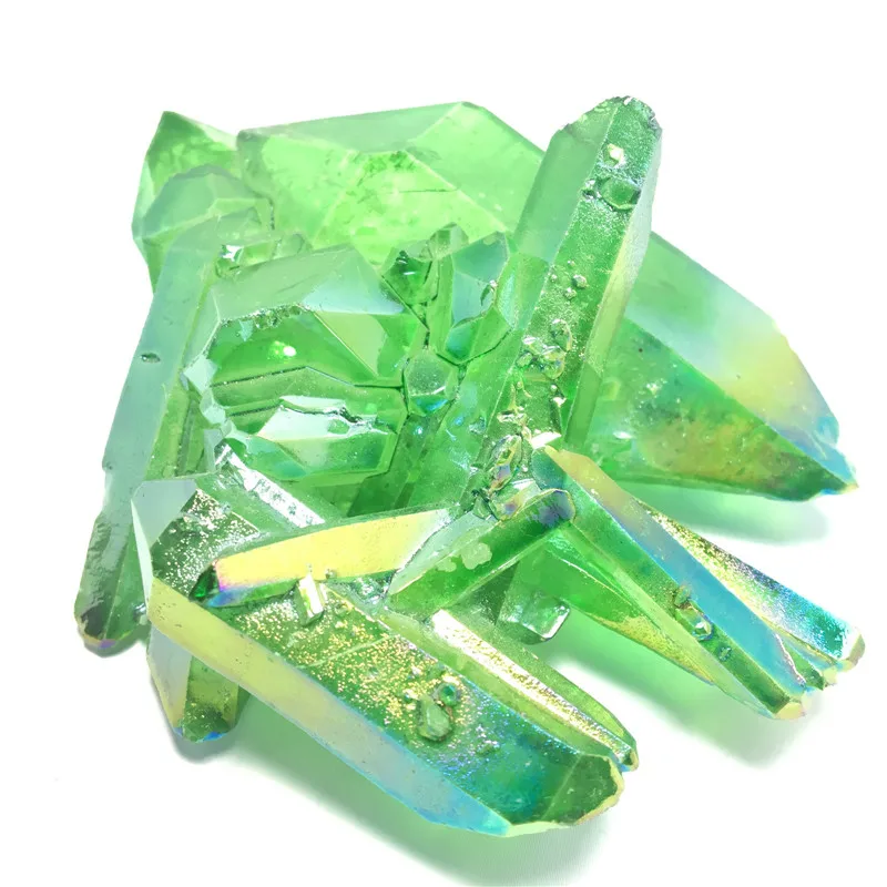 

180g Aura Crystal Cluster Green Angel Aura Titanium Quartz Crystal Specimen Minerals Reiki Healing Chakra