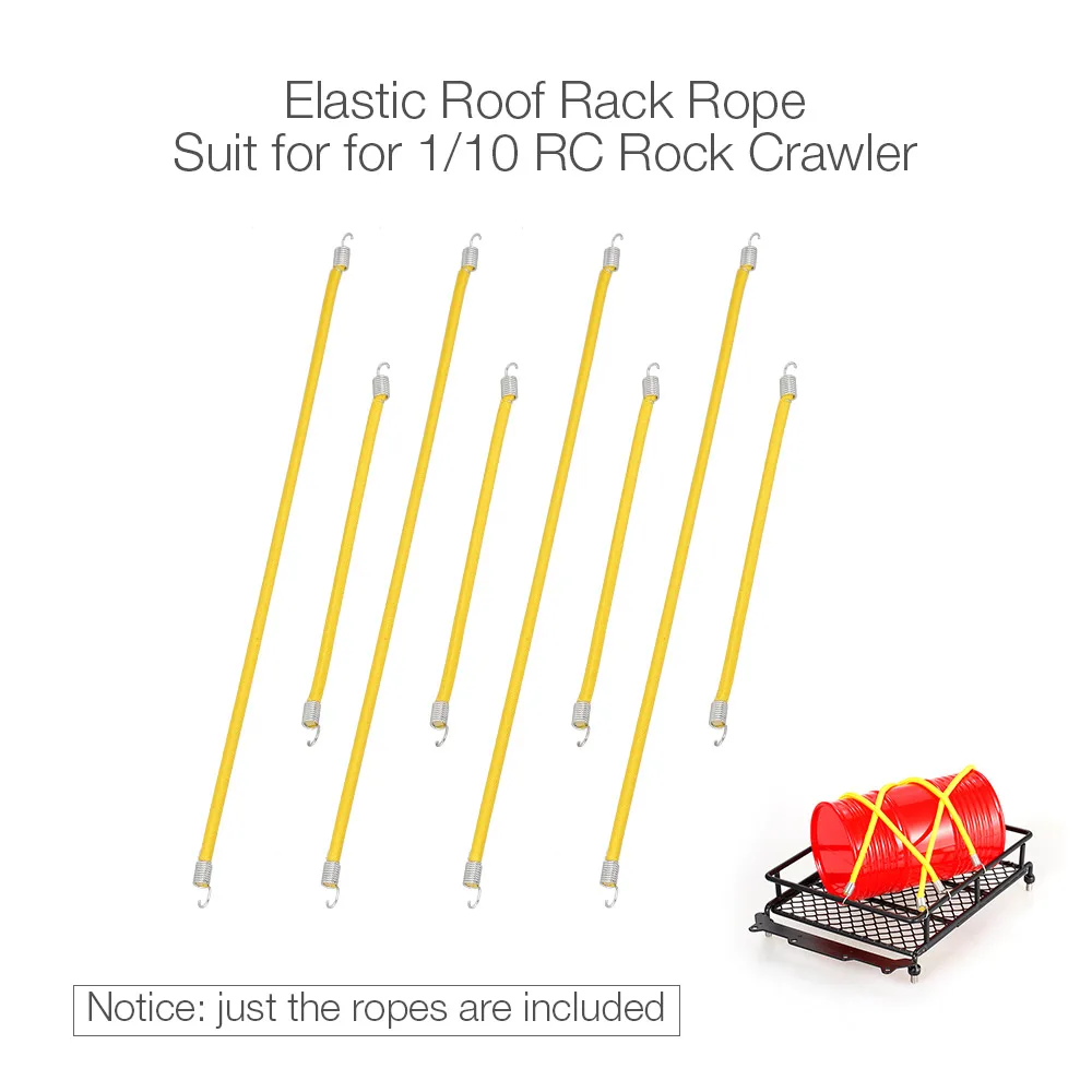 

Elastic Roof Rack Rope Luggage Cords for 1/10 RC Rock Crawler Truck Axial SCX10 II 90046 Tamiya CC01 C4WD Traxxas TRX-4 Car
