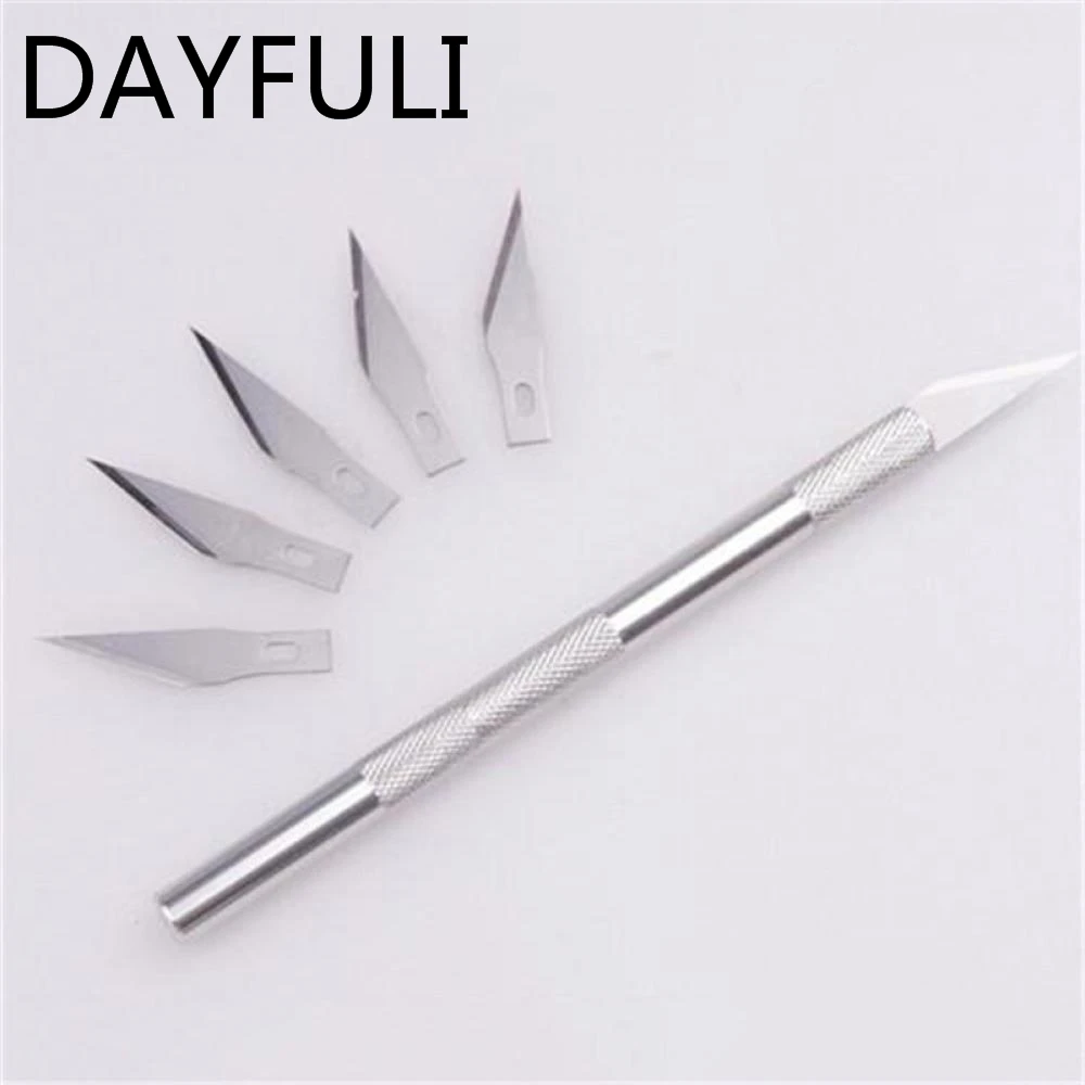 

1 Set/6 Pcs Metal Handle Hobby Cutters Cutter Blade Craft Cut Pen Cutter+5Pcs Blade Blades