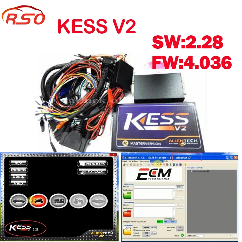 

Kess Newest v2.32 OBD2 Tuning Kit KESS V2 FW4.036 SW2.32 ECU Chip Tuning tool + free ECM Titanium software FREE ship