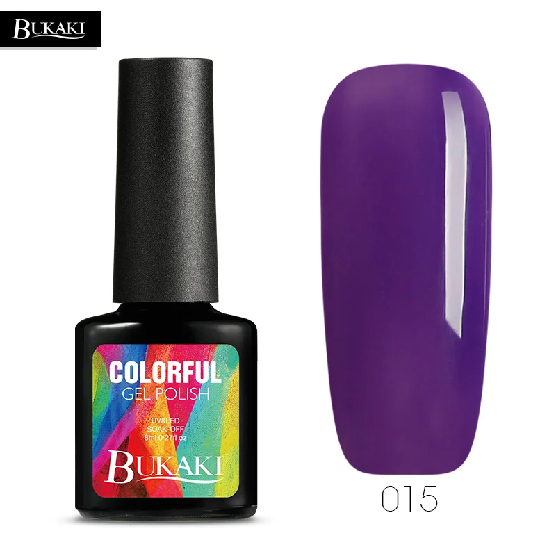 BUKAKI, 29 цветов, французский обнаженный гель для ногтей, УФ-гель для дизайна ногтей, лак, сахарный лак, Гибридный гель-краска, нужен верхний базовый слой, грунтовка, клей для ногтей - Цвет: 015