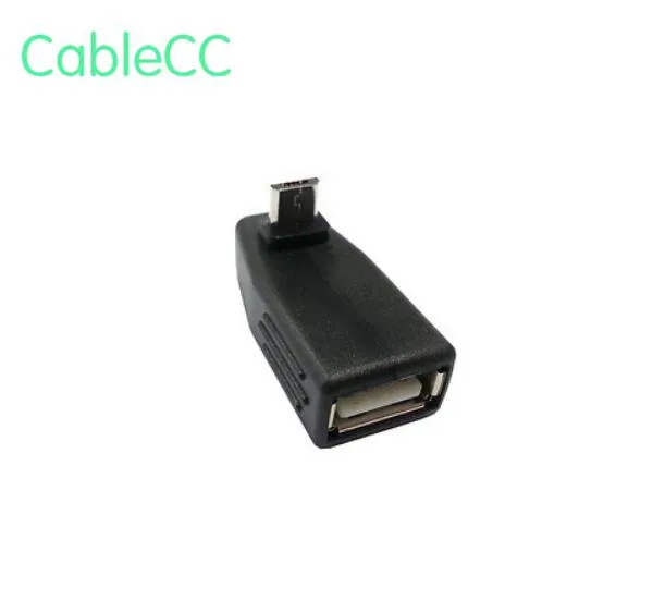 

90d down Angled Micro USB to USB female Host OTG adapter for N7100 i9100 i9500