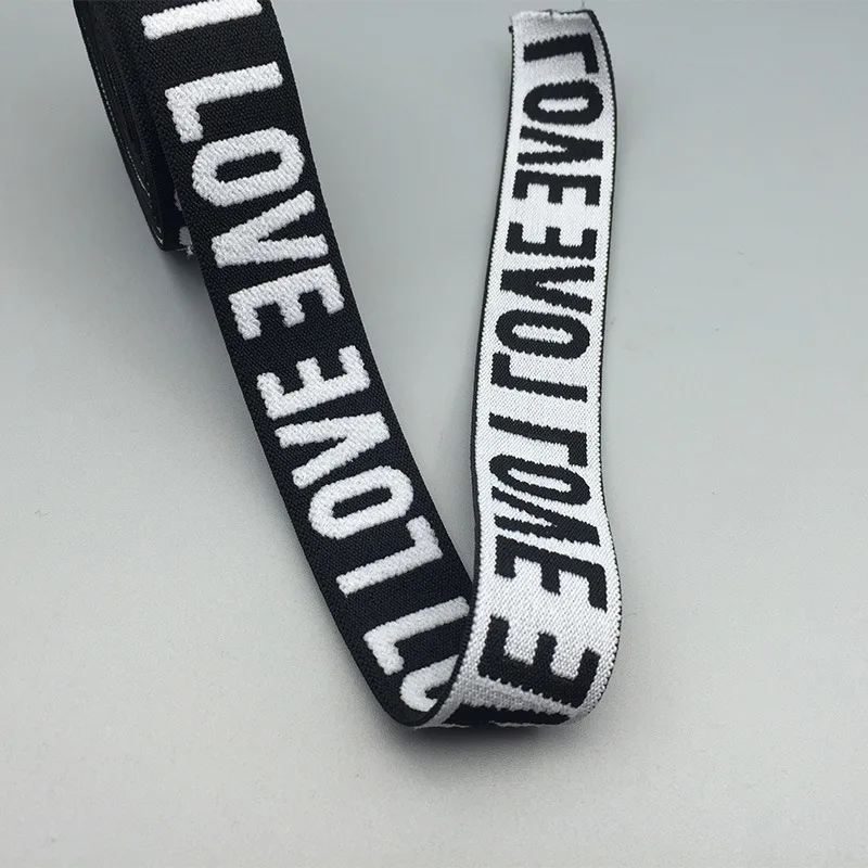 

Elastic Band White Letters Jacquard LOVE 25mm Width Elastic Bands Webbing DIY Decor Belt Clothes Garment Accessories 2 Meters