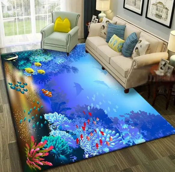 40x60 см 50x80 см 3D подводный пейзаж гостиная ковер современный коврик на кухню чайный стол коврики спальня коврик