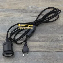 Комплект шнура лампы E27 керамические гнезда ламп рукоятки с европейской вилкой и шнур питания с переключателем