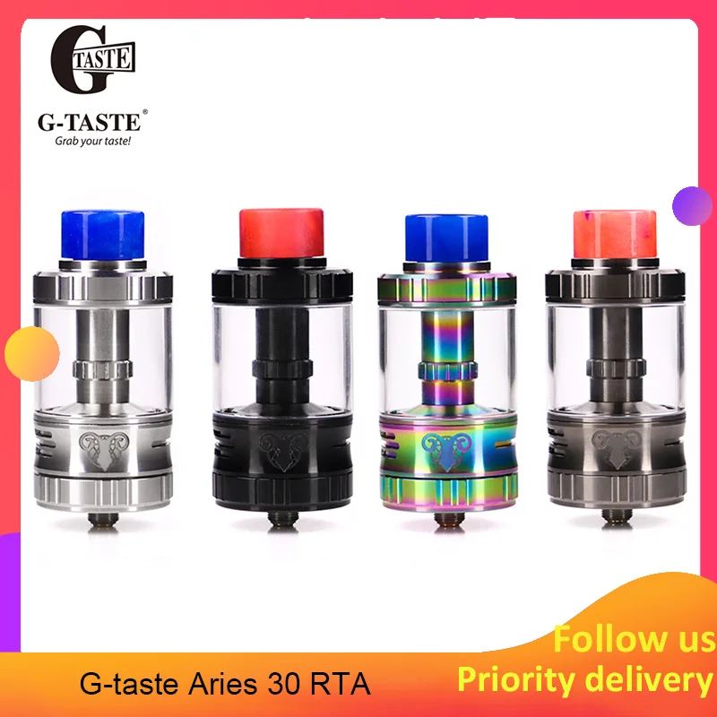Más Vape G sabor Aries 30 RTA 10 ml/6 ml tornillo único AFC sistema 510 hilo Vape atomizador vs aromatizador de vapor plus - 1