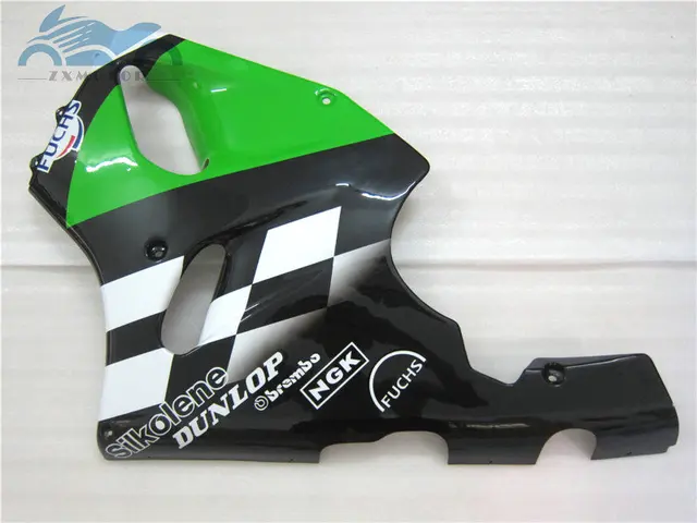 Kits de carenagem personalizados como você precisa, para kawasaki ninja zx7r 1996 2004-2012 abs motos zx 7r 1996-03 verde e branco 6