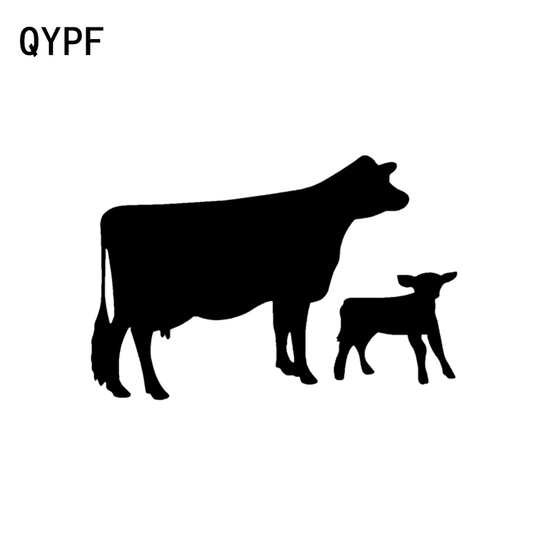 QYPF 15 см * 10 Мультфильм молочная корова семья Виниловая наклейка для автомобиля