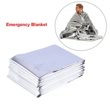 Открытый спасательное Одеяло Водонепроницаемый оказание первой помощи Шторы Фольга Термальность военное одеяло 130*210 см серебристого цвета