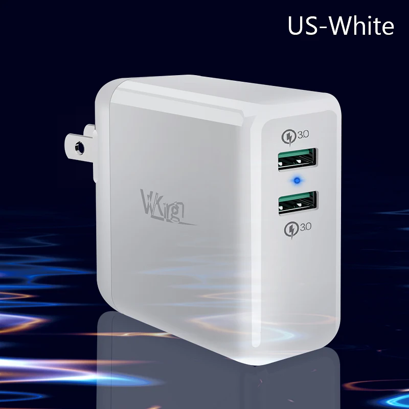 VVKing USB быстрое зарядное устройство 36 Вт двойной Quick Charge 3,0 для iPhone samsung Galaxy Xiaomi huawei LG QC3.0 зарядка EU/US зарядное устройство для телефона - Тип штекера: US-White