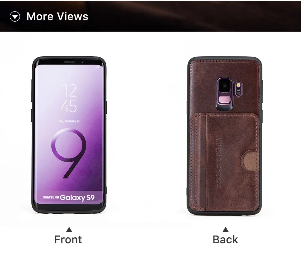 Чехол из натуральной кожи для телефона samsung Galaxy S9 Crazy Horse, чехол с отделением для карт, чехол для samsung S9, для задней крышки, твердый