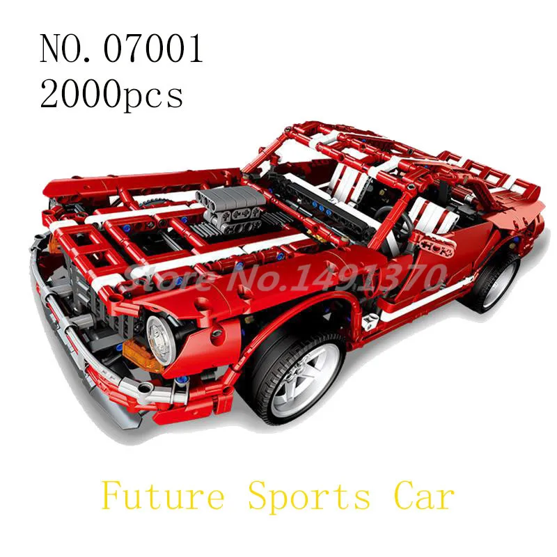 

Creative MOC Series Building Blocks The Muscle Car Future Sport Cars Bricks Sets 07001 Model Toys For Children Christmas Gifts
