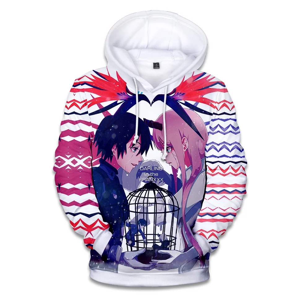 Аниме darling в franxx кофты ноль два свитер с капюшоном Костюмы для косплея осень