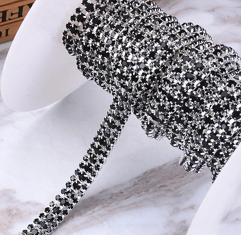 

Multi Colors Rhinestones Chain Belt Trims with Crystals by 1 yard for DIY Dress Clothing Jewelry Tiara Bags
