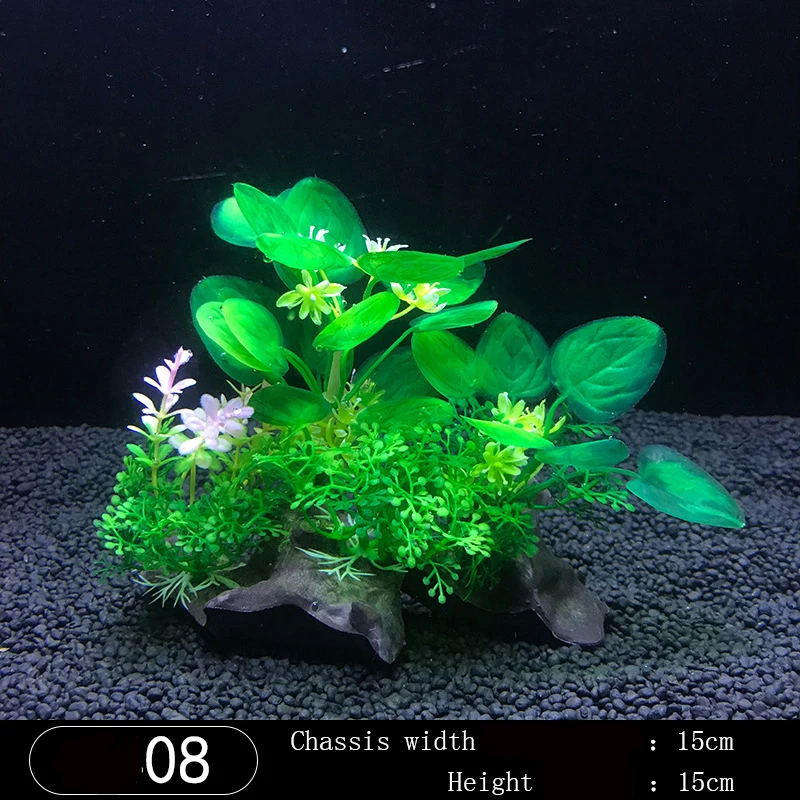 8 Style Artificial Plastic Green Plants Fish Tank Underwater False Narcissus Water Grass Aquarium Landscape Decor (2)