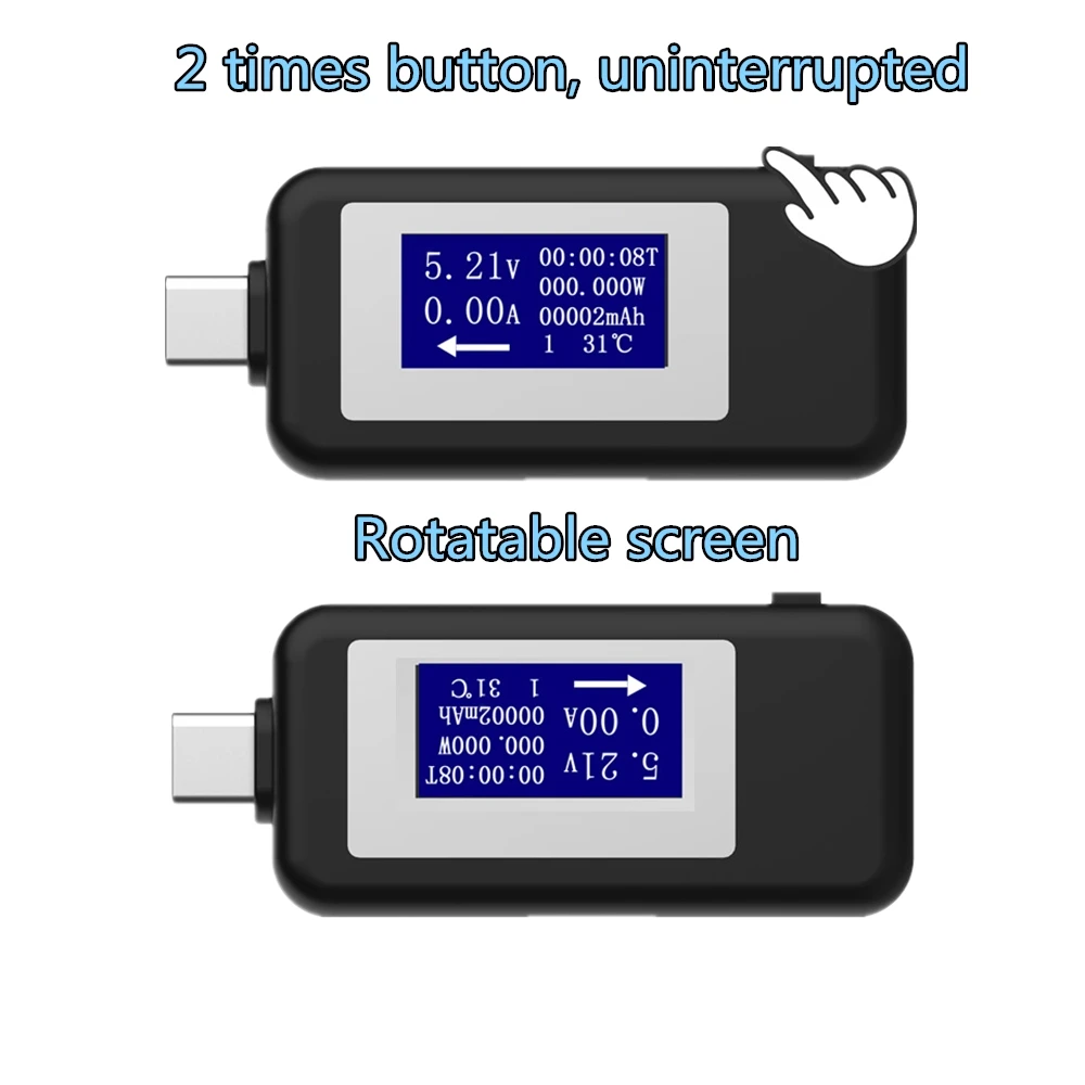 Тип-c USB Тестер DC Цифровой вольтметр USB-C напряжение измеритель тока Амперметр детектор Тип C зарядное устройство индикатор USB C