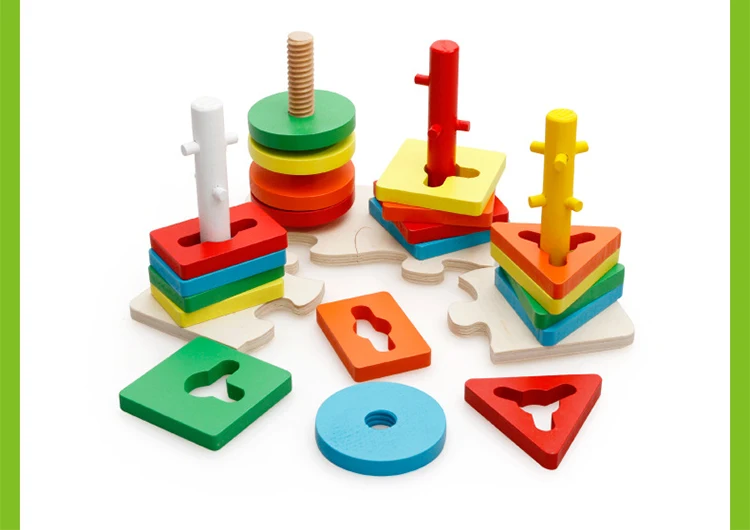 Мозга развития игрушки Монтессори матч игрушка упорядочивание по геометрической форме доска деревянные блоки детские развивающие игрушки строительные блоки