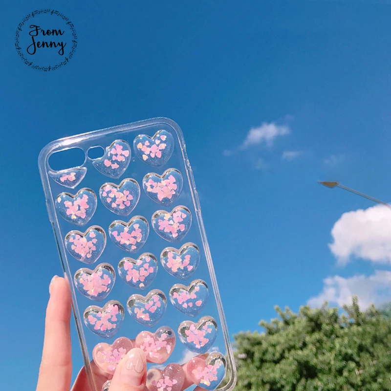 Прозрачный чехол с блестками для iphone 7 7plus 6 6s 6plus plus 8 8plus X |