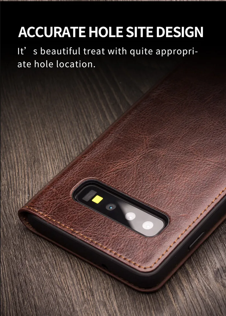 QIALINO Роскошный чехол для телефона из натуральной кожи для samsung Galaxy S10 6,1 дюймов, стильный ультра тонкий флип-чехол для Galaxy S10 Plus