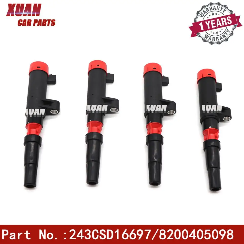 

Original Quality High Performance Ignition Coil Kit 243CSD16697 8200405098 For Renault Clio Laguna Megane Scenic F4P F4R K4J K4M