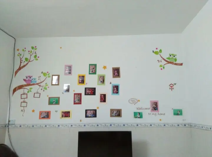 DIY pegatinas de pared decoración del hogar de la historieta Owl árbol marcos arte Decal extraíble murales pegatinas pared vinilos pared