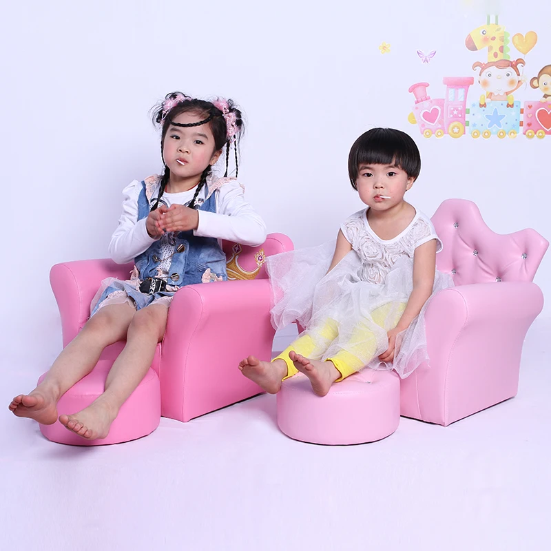Детский диван-стул для детского сада, Корейская кожаная красивая детская корона, маленький диван принцессы для девочек WF606326