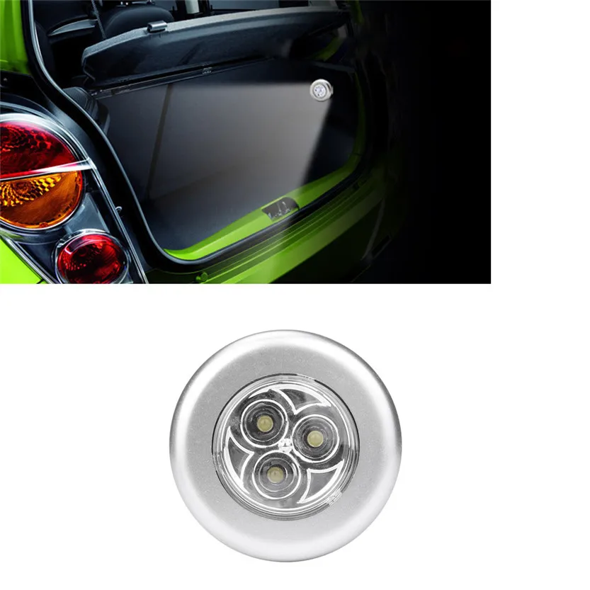 

Car-styling Touch Car 3 LED Battery Power Push Lamp Light Auto Trunk Reading Cabinets Camp July07#2