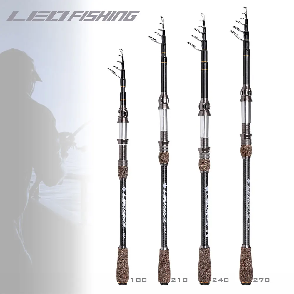Isca de Pesca Vara de Carbono Vara de Pesca Portátil Potência Viagens Fundição Equipamento Superhard Fiação Telescópica 1.8-2.7m Mão 9 Isca de pesca vara de carbono 1.8-2.7m