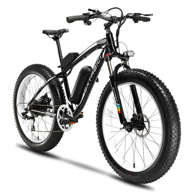 Cyrusher XF660 Ман 48 V 500 W Электрический горный велосипед 7 Скорость механические дисковые тормоза с спереди светом и колокола Fat Tire Ebike