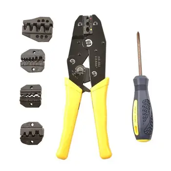 

WINOMO Crimping Tool Kit Terminal Ratchet Plier Crimper 5 Interchangeable Die Sets Insulated Non-insulated Cable Wire Hand Tool