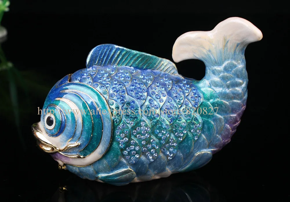 

Tropical Nemo Fish Handmade Jeweled Metal & Enamel Trinket Box