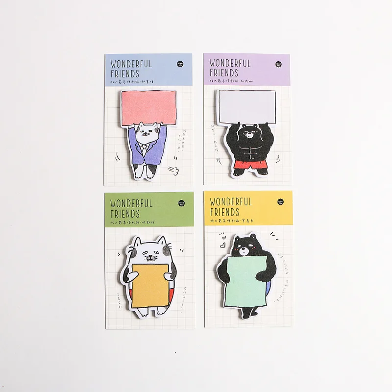 

36 pcs/Lot muscle animal sticky notes Cartoon friends post memo pad marker it stickers Office accessories School supplies FM120