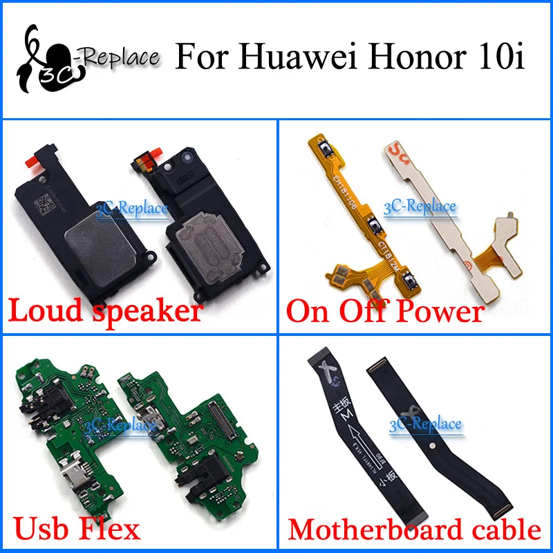 

For huawei Honor 10i HRY-LX1T Usb Flex Motherboard cable Loud speaker On Off Power Flex Cable