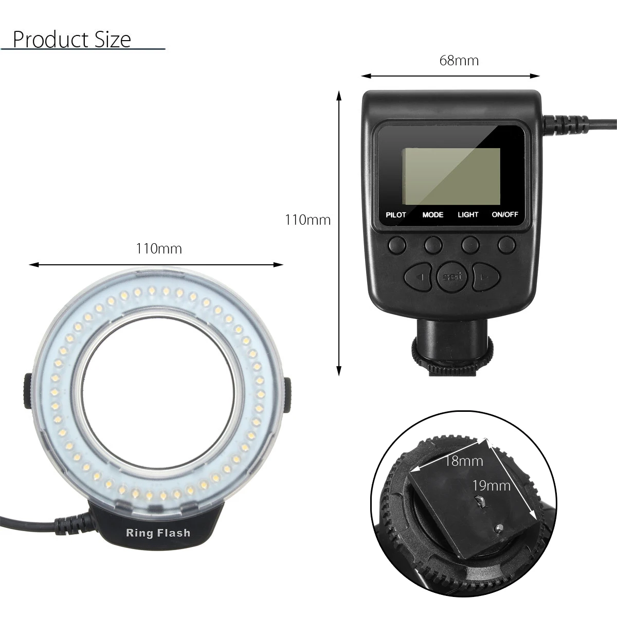 Макро кольцо вспышки света Speedlight 48 Светодиодный светильник+ 8 адаптер объектива+ Диффузор для Nikon для Canon DSLR камеры Вспышки Аксессуары