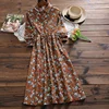 Autumn winter elegant floral print dress new fashion long sleeve cotton casual dress mori girl vestidos ► Photo 1/4