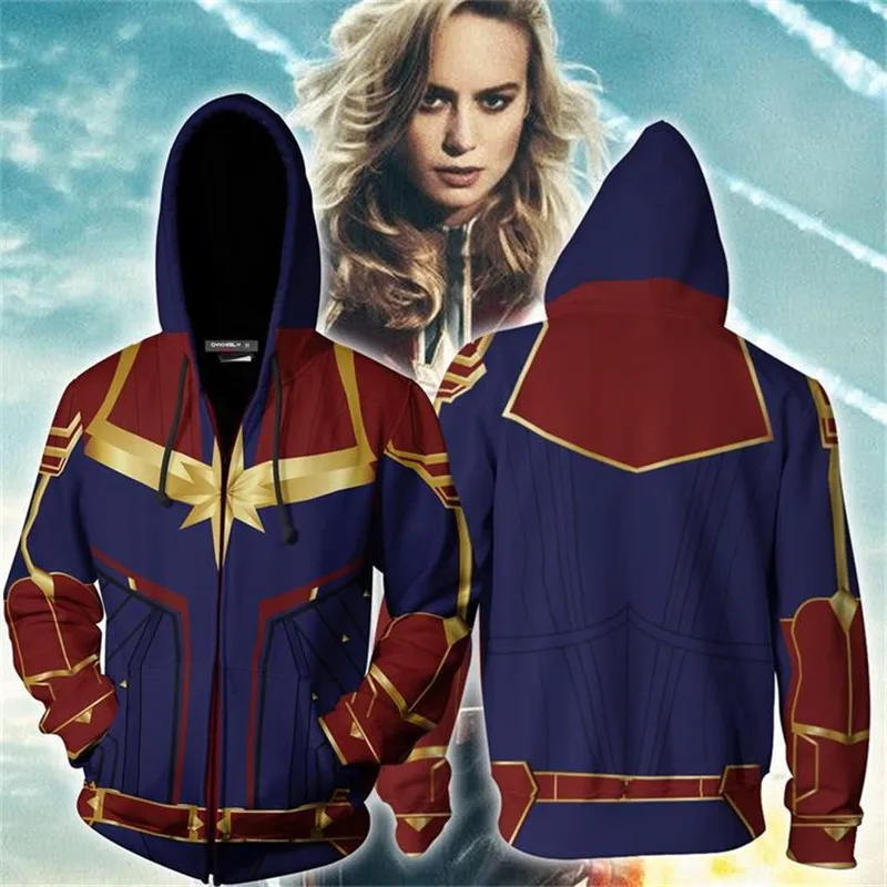 Avengers Endgame Cosplay Quantum Realm Costumes Sweatshirt Hoodie Jacket Captain Marvel Hooded America Superhero Hoody