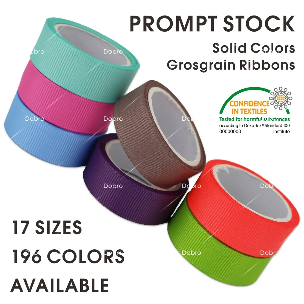 

196 COLORS Solid Colors Grosgrain Ribbons 3 5 6 9 13 16 19 22 25 28 32 38 50 57 63 75 89 100mm for Gift DIY Craft Sewing Wedding
