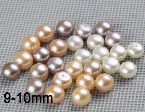 

Unique Pearls jewellery Store,AA 9-10MM White Pink Lavender Half Drilled Real Freshwater Pearl Matched Pair For Earrings,LS4-030